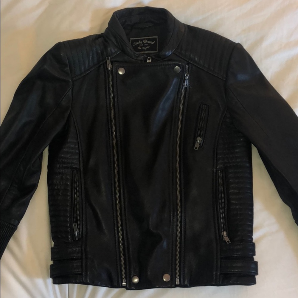 Leather motorcycle jacket